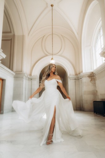 Stella York Plus Size #7815 with overskirt #3 Ivory thumbnail