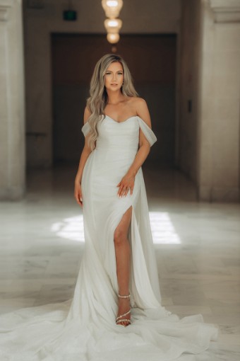 Stella York Plus Size #7815 with overskirt #2 Ivory thumbnail