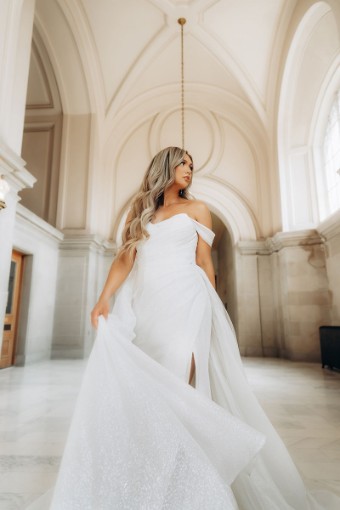Stella York Plus Size #7815 with overskirt #5 Ivory thumbnail