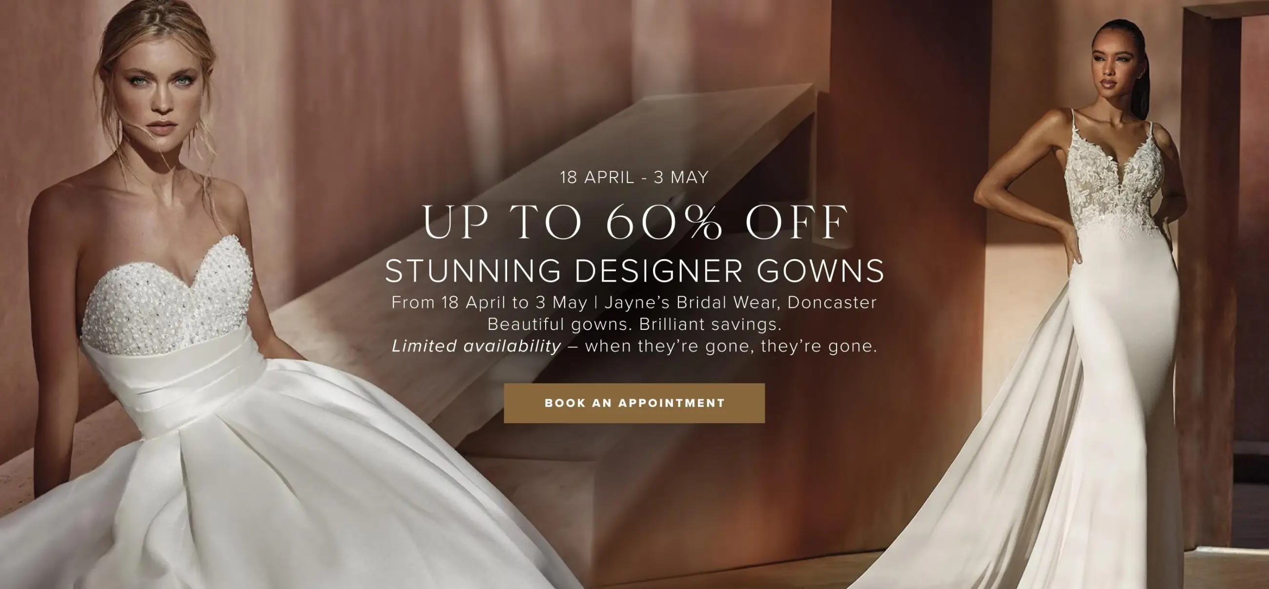 Up to 60% Off Stunning Designer Gowns Desktop